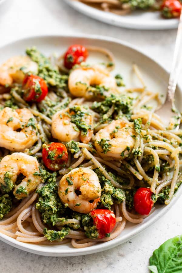 Shrimp Pesto Pasta {Paleo} The Paleo Running Momma