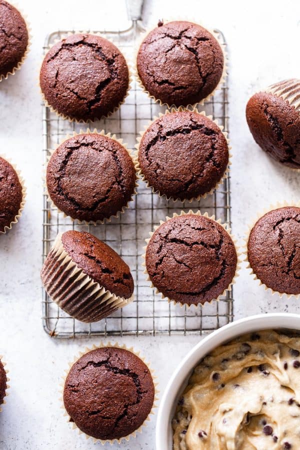 Brownie Cupcakes with Cookie Dough Frosting {Paleo, GlutenFree}