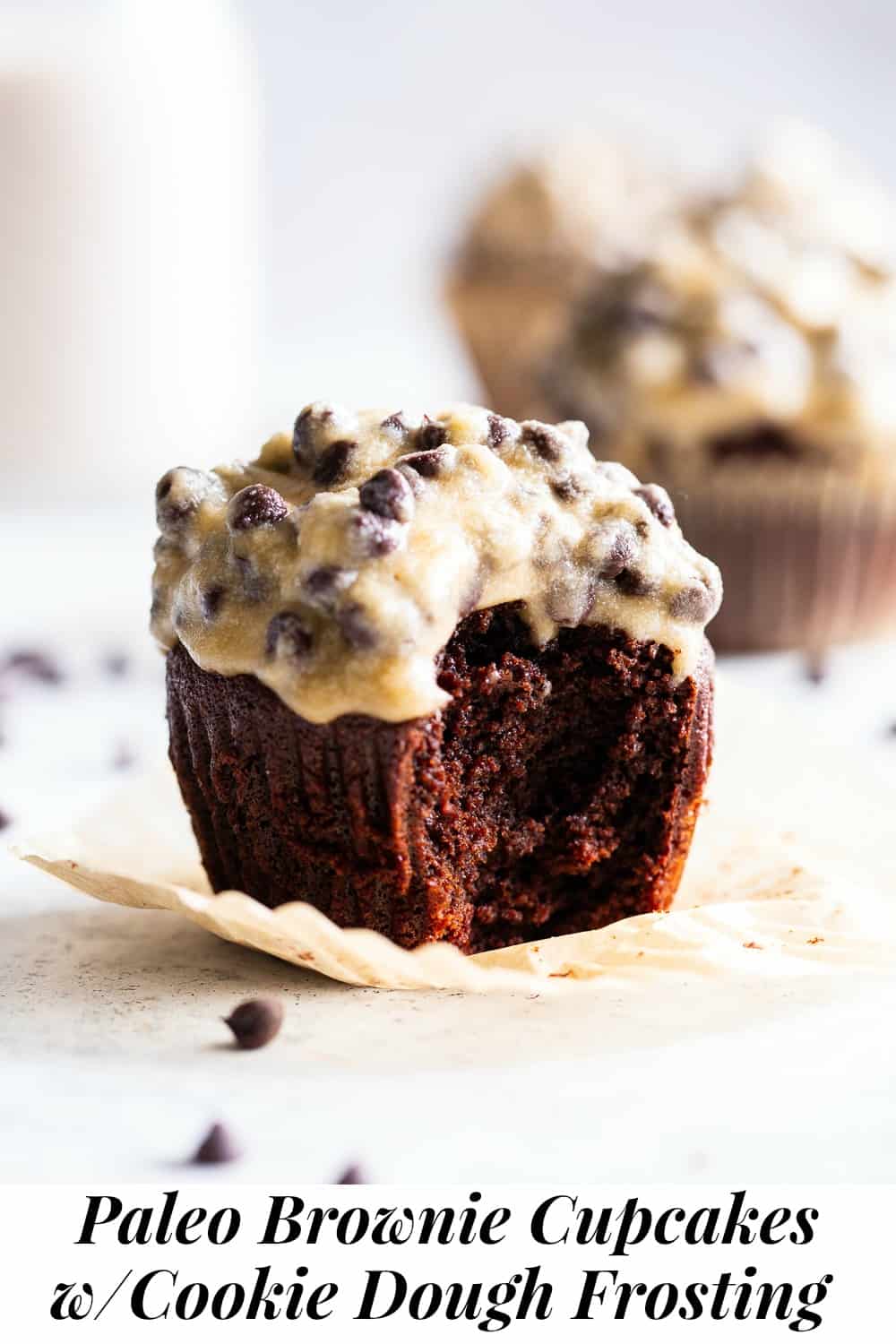 Brownie Cupcakes with Cookie Dough Frosting {Paleo, GlutenFree}