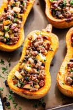 Sausage Stuffed Butternut Squash {Paleo, Whole30}