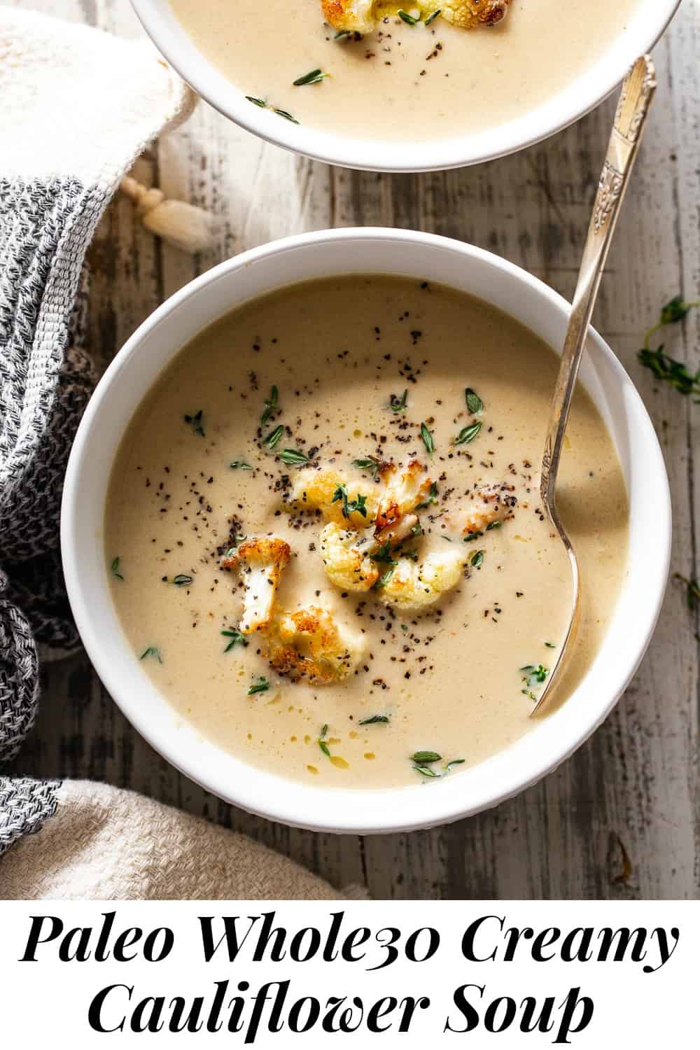 Creamy Cauliflower Soup {Paleo, Whole30, Keto}