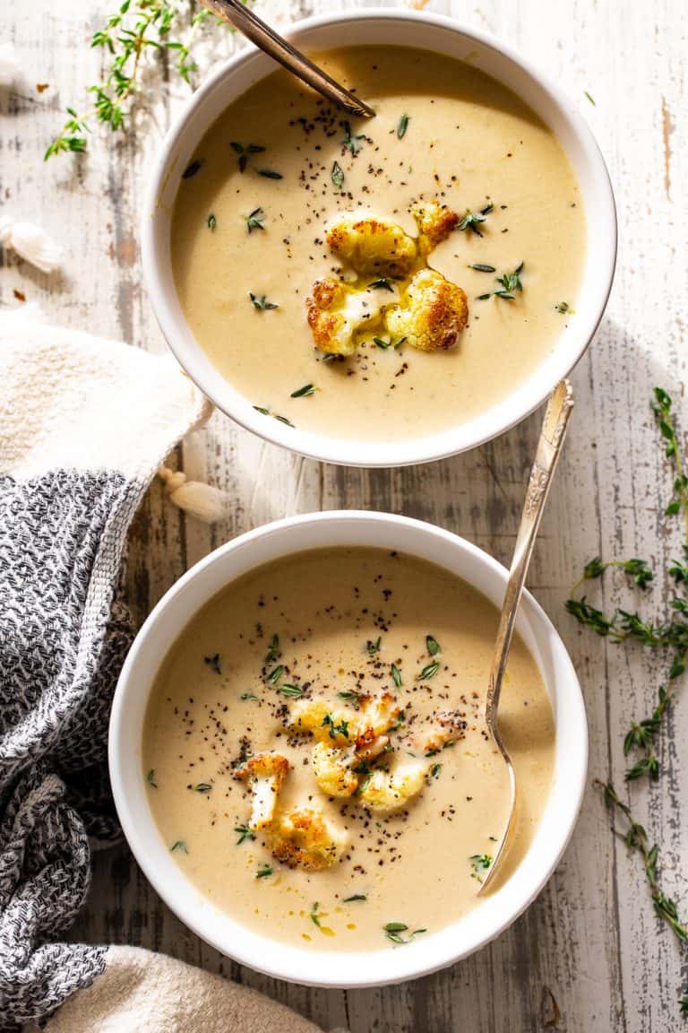 Creamy Cauliflower Soup {Paleo, Whole30, Keto}