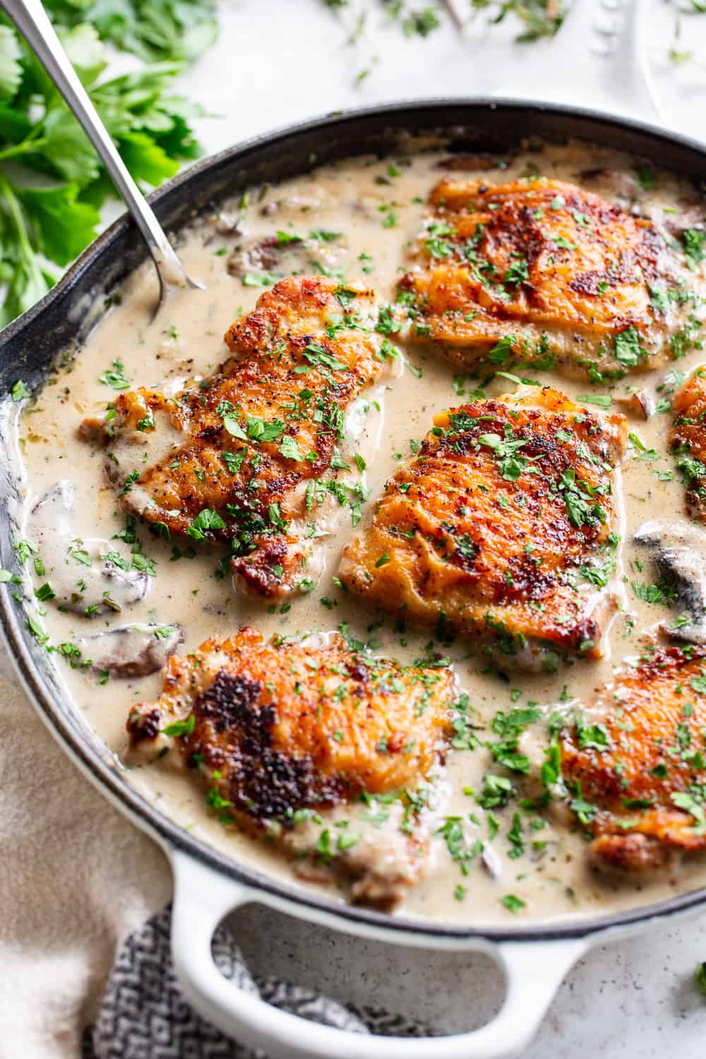 Smothered Chicken with Gravy and Herbs {Paleo, Whole30} 