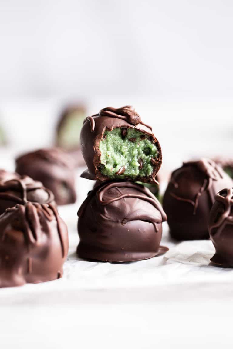 Mint Chocolate Chip Truffles {Paleo, Vegan} The Paleo Running Momma