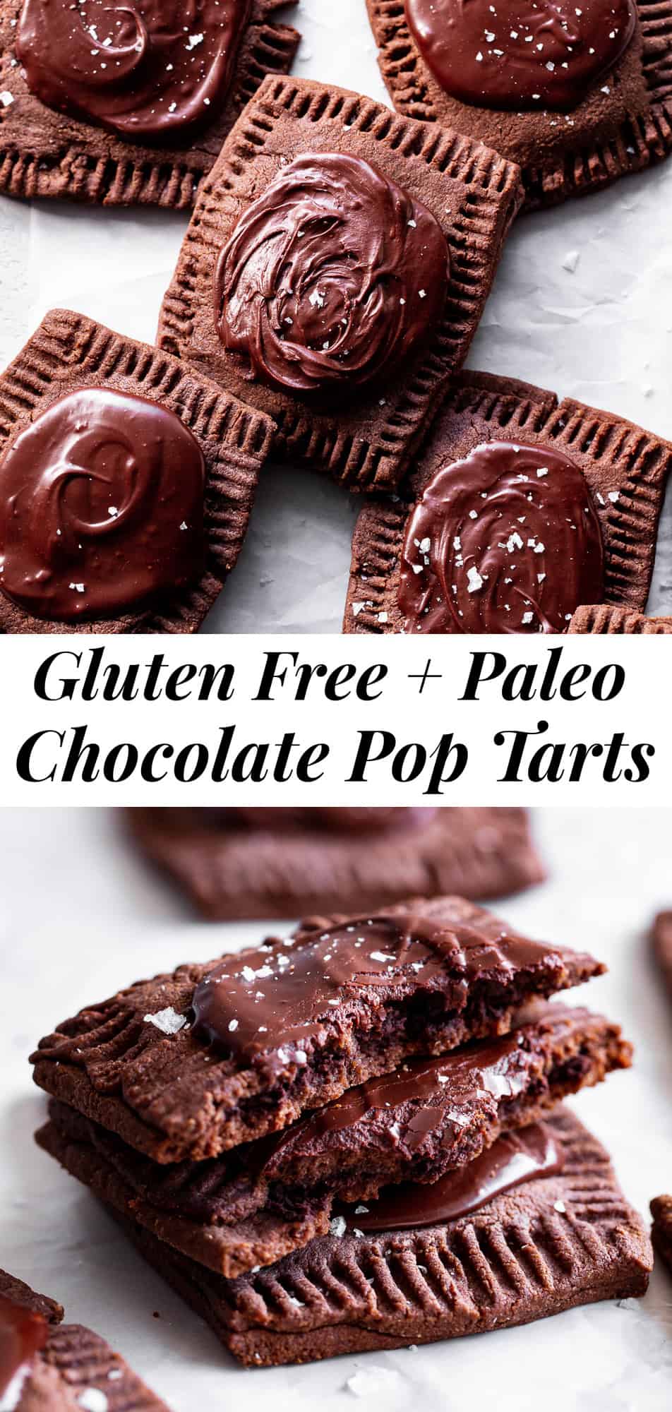 These frosted chocolate fudge pop tarts have passed all the tests!  Gooey dark chocolate fudge filling in a flaky grain free pastry crust topped with the perfect chocolate frosting. They’re family approved and great for a special weekend baking project! Grain free with paleo and dairy free options. #paleo #cleaneating #poptarts #glutenfree #grainfree 