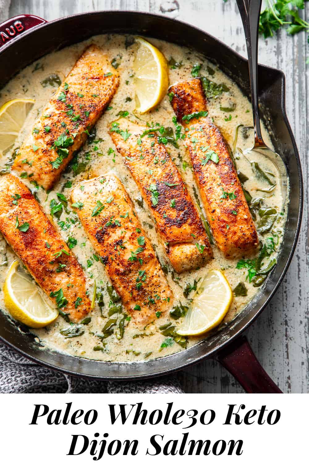 OneSkillet Paleo Dijon Salmon {Whole30, Keto}