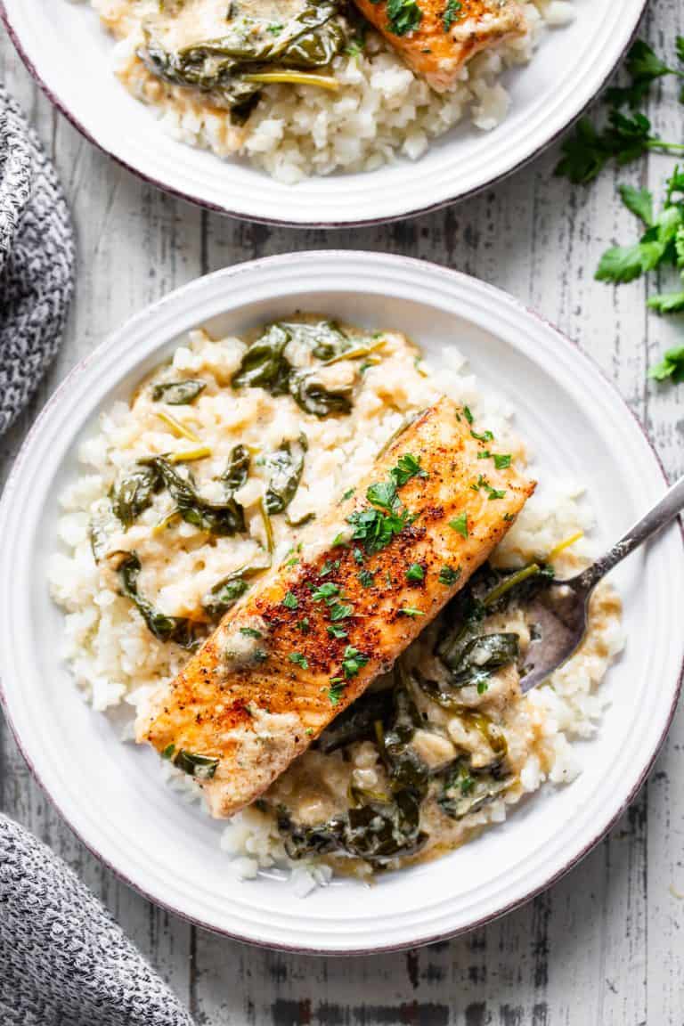 OneSkillet Paleo Dijon Salmon {Whole30, Keto}
