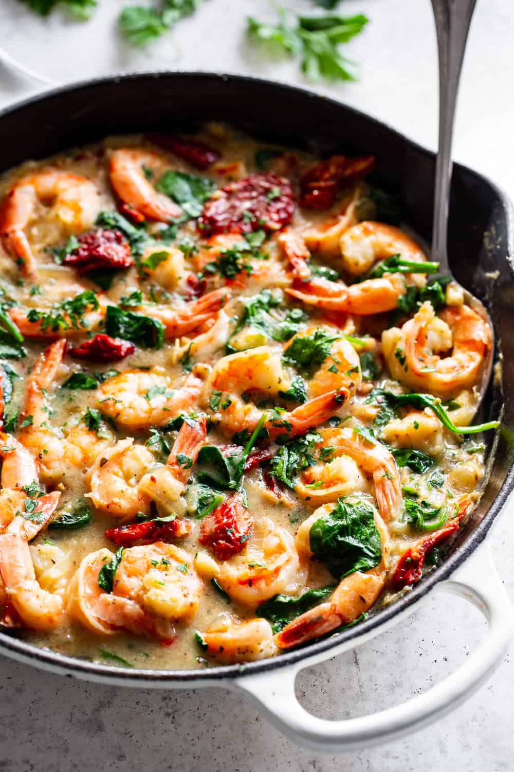 Tuscan Garlic Shrimp {Paleo, Whole30} - The Paleo Running Momma