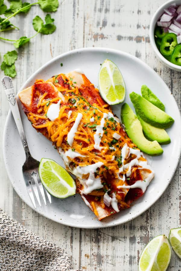 Easy Paleo Chicken Enchiladas {Grain Free, Dairy Free}
