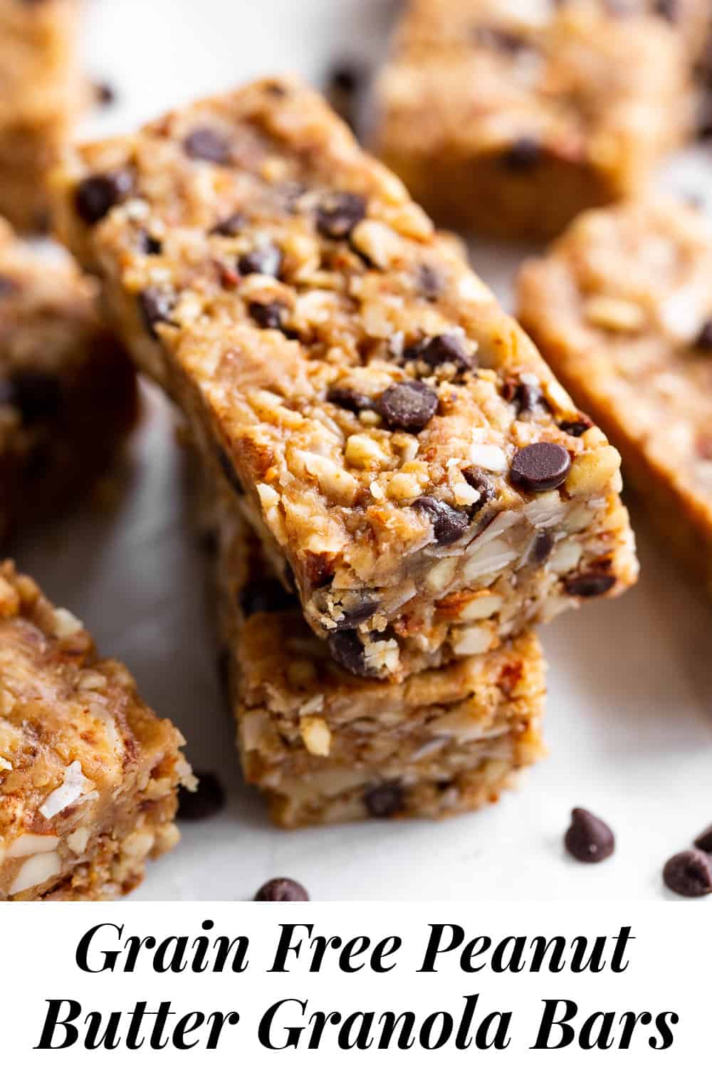 Grain Free Peanut Butter Granola Bars {Vegan, Paleo Option}