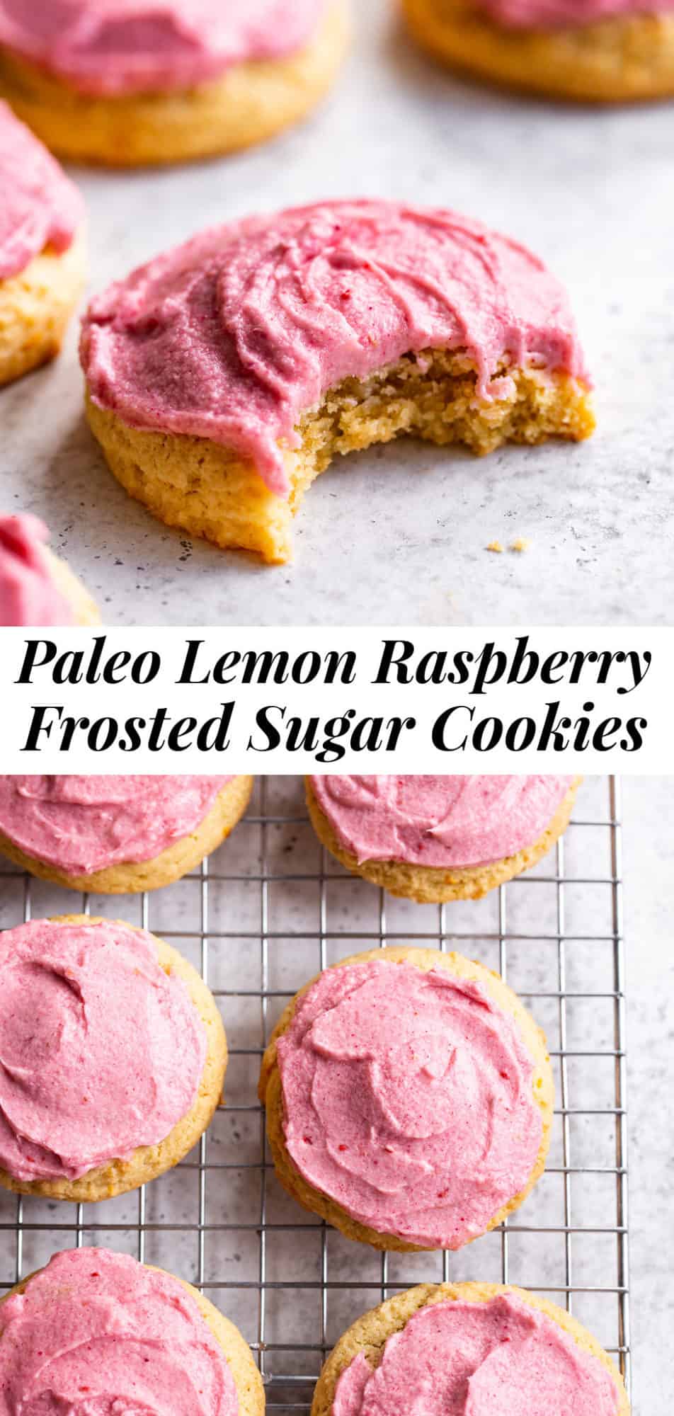 Lemon Sugar Cookies with Raspberry Frosting {Paleo}