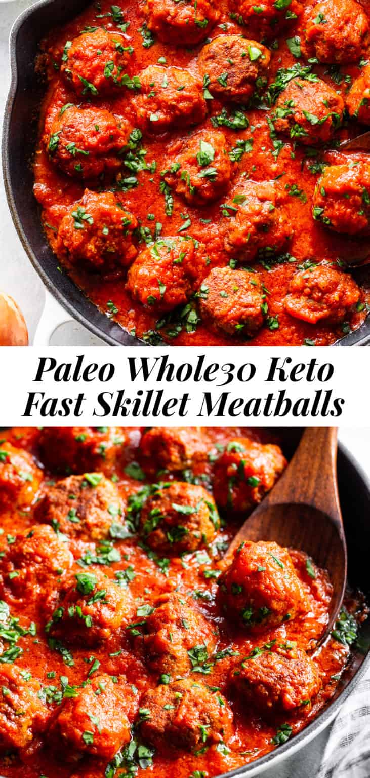 Quick Skillet Meatballs in Sauce {Paleo, Whole30}