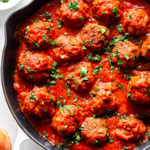 Quick Skillet Meatballs in Sauce {Paleo, Whole30}