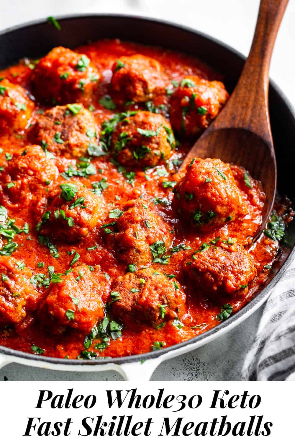 Quick Skillet Meatballs in Sauce {Paleo, Whole30}