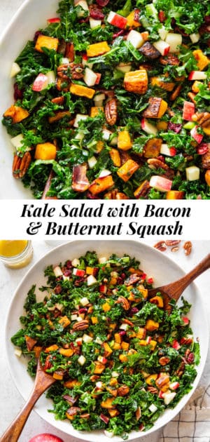 Kale Salad with Roasted Butternut and Maple Cider Vinaigrette