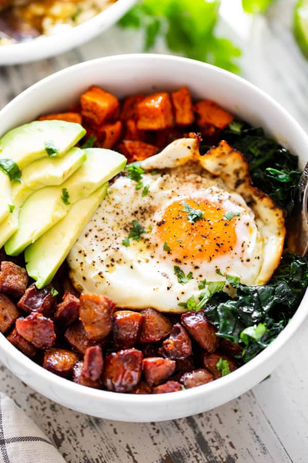 Chorizo and Sweet Potato Breakfast Bowls