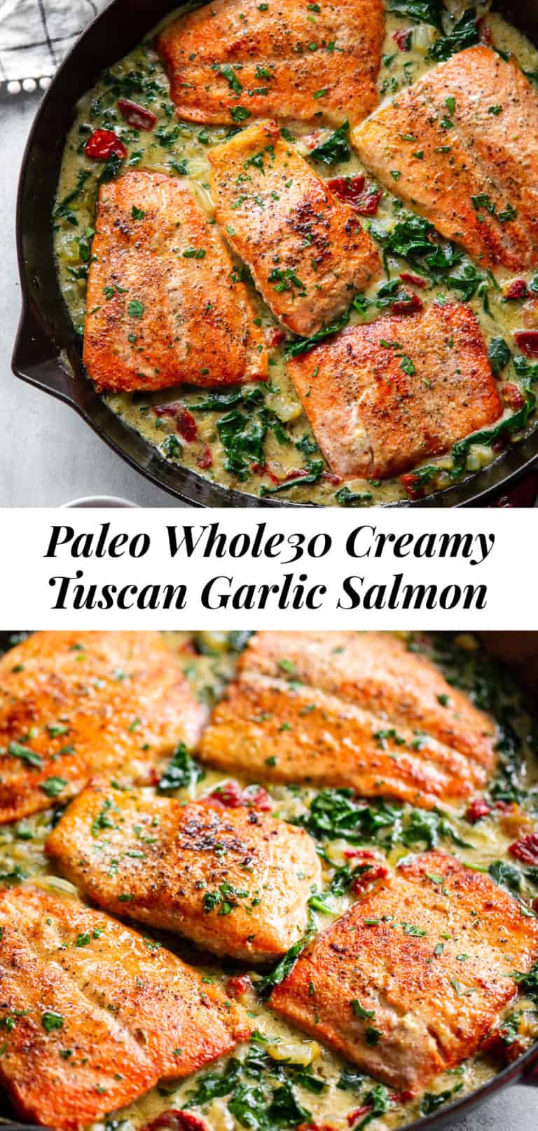 Tuscan Garlic Salmon {Whole30, Paleo} - The Paleo Running Momma