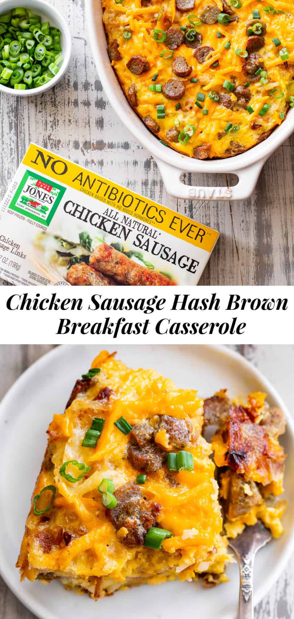 Chicken Sausage Hash Brown Breakfast Casserole {Dairy Free}
