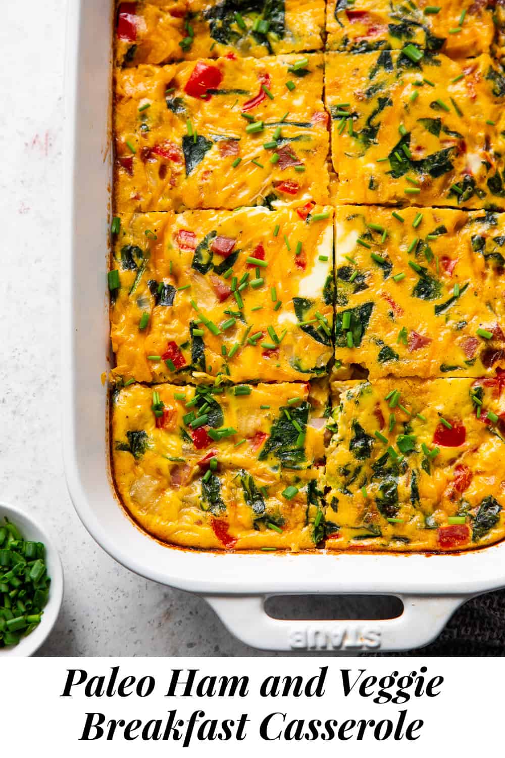 Ham and Veggie Breakfast Casserole {Paleo, Whole30 Option}