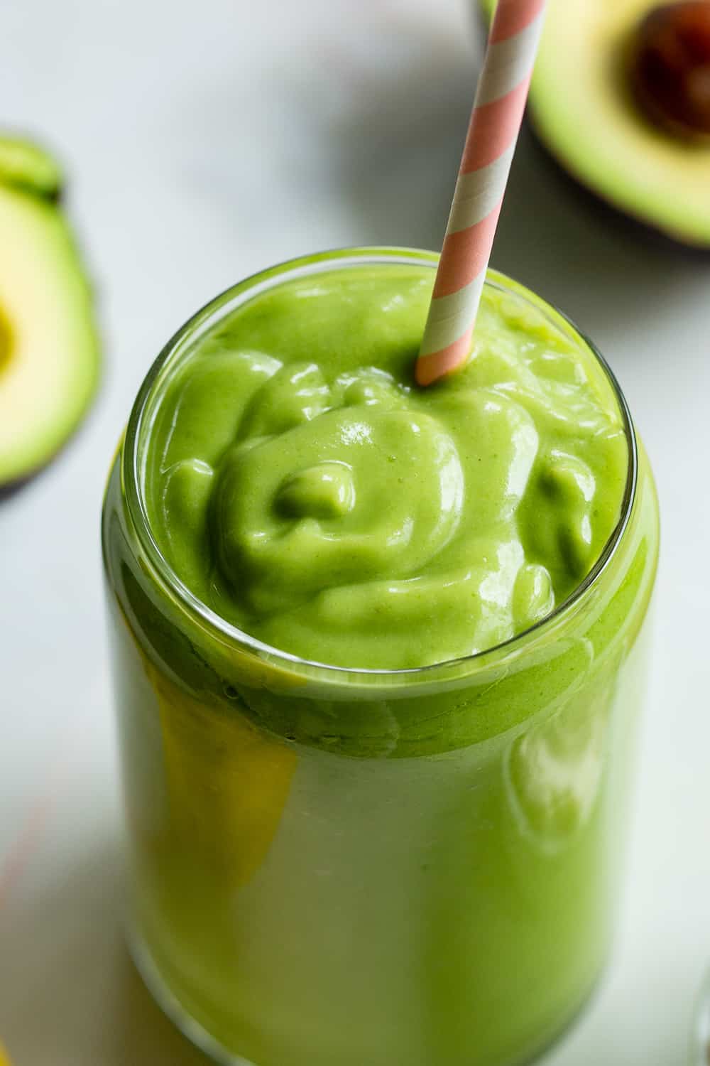 Creamy Avocado Green Smoothie {Paleo, Vegan Option} -