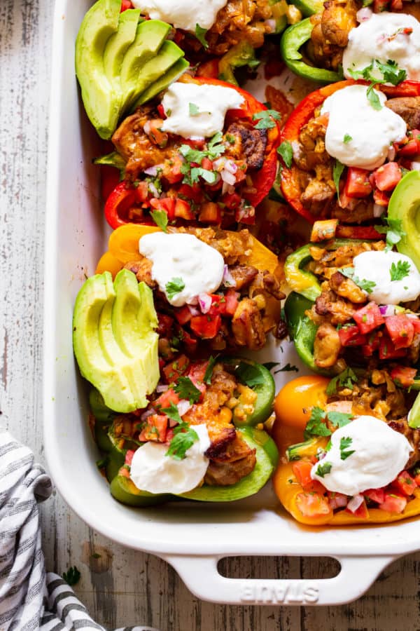Chicken Fajita Stuffed Peppers {Paleo}