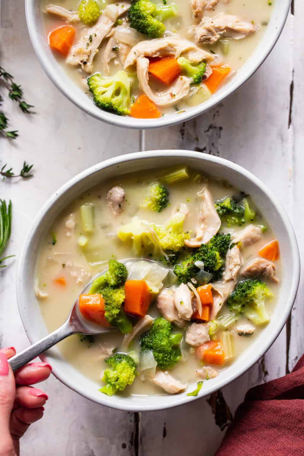 Creamy Chicken and Broccoli Soup {Paleo, Whole30}