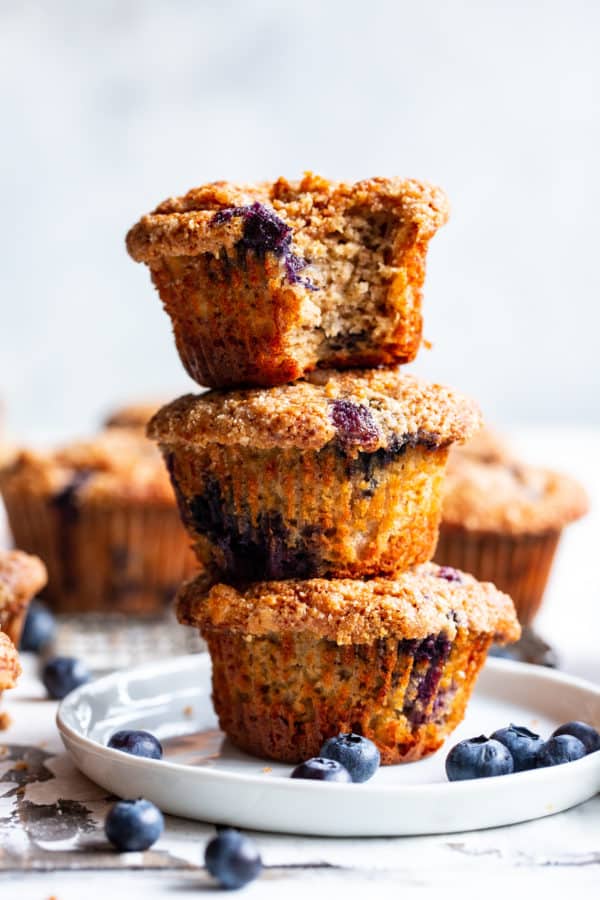 Banana Blueberry Coffee Cake Muffins {Paleo}