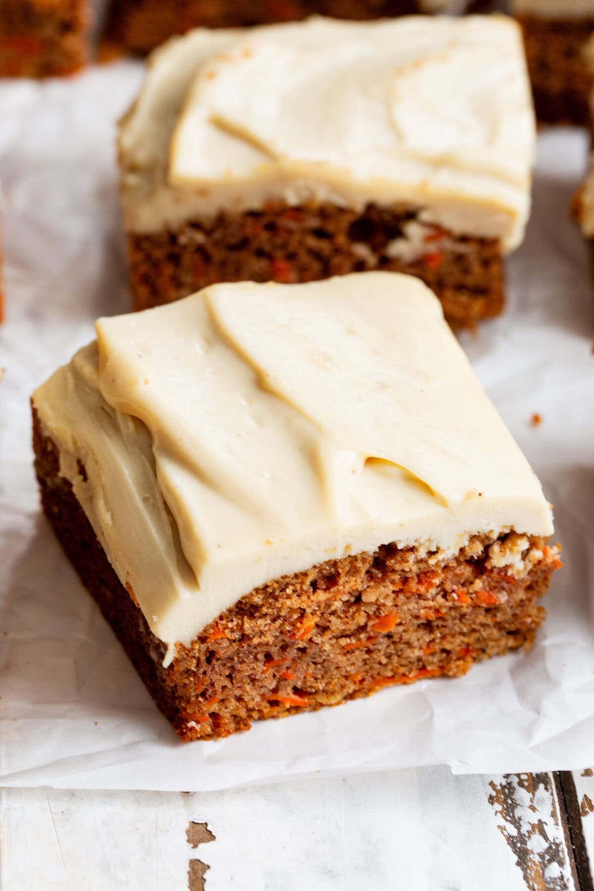 paleo carrot cake bars with cream cheese frosting