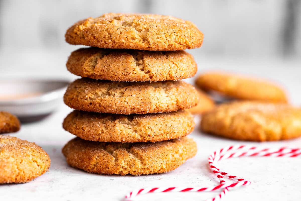 Stack of almond flour snickerdoodles